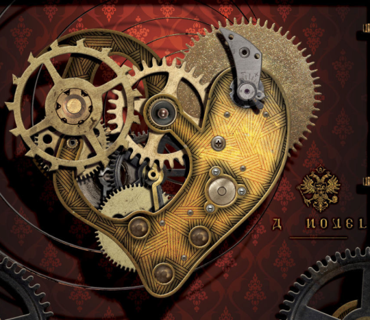 A heart made from various gears and clockwork parts adorns the cover of Wilson's novel